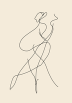 Elegant Line Art Woman – köp enkelt hos Bozetto konsttryck i hög kvalitet i hög kvalitet