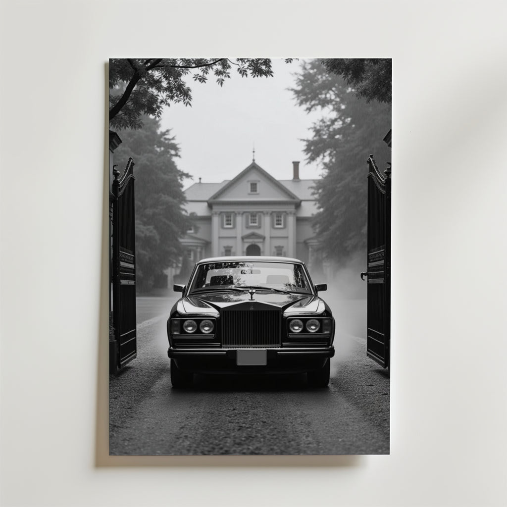 Vintage Rolls Royce – stilfullt konsttryck från Bozetto, tryckt på matt finpapper