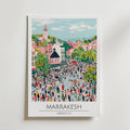 Marrakesh Vibrant Market Square affisch på neutral bakgrund – poster från Bozetto