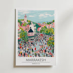 Marrakesh Vibrant Market Square affisch på neutral bakgrund – poster från Bozetto