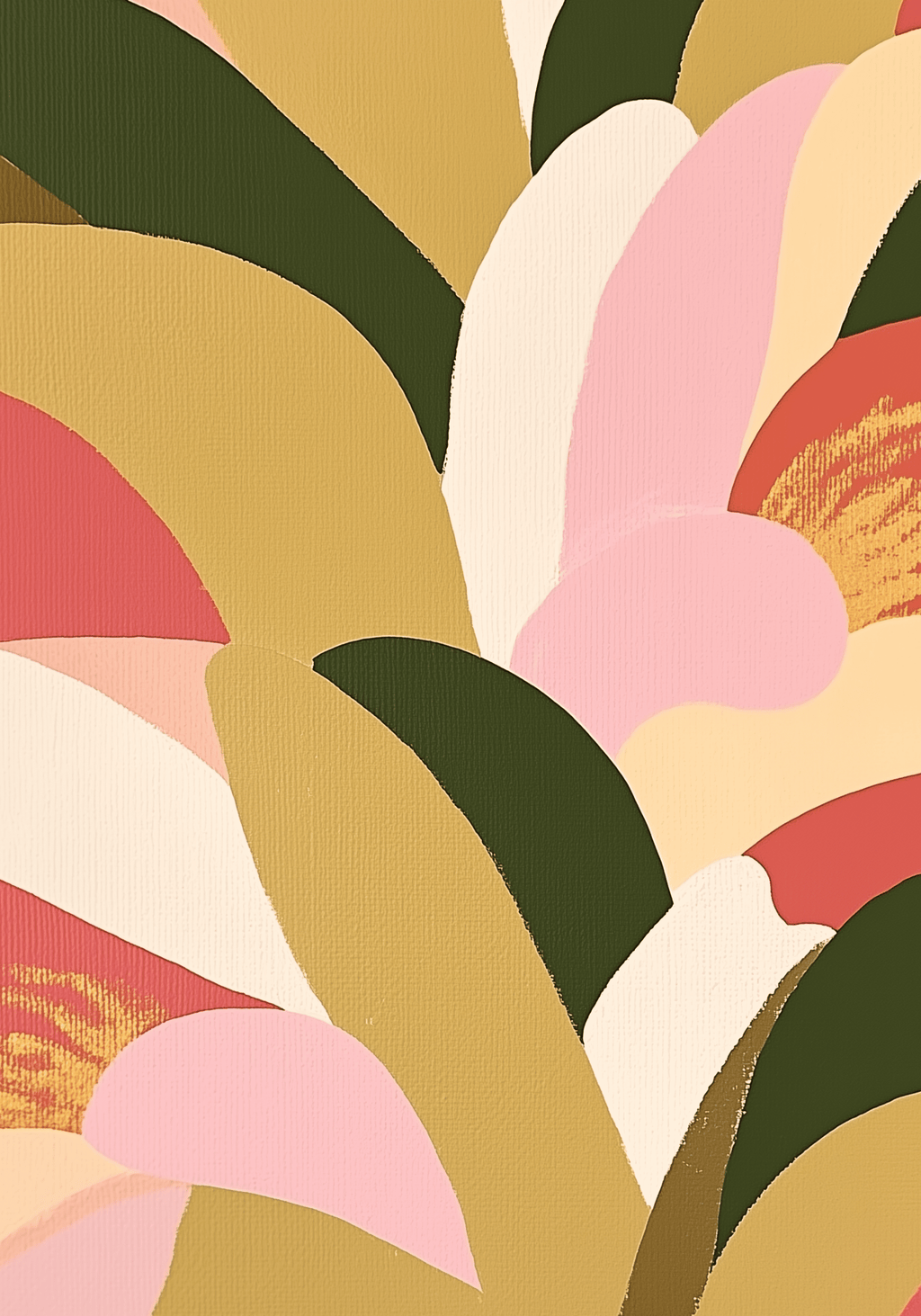 Abstract Botanical Decor poster visad rakt fram – Bozetto affisch i hög tryckkvalitet