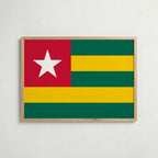 Togo National Flag Poster i ekram – inramad konsttryck för stilren inredning hos Bozetto
