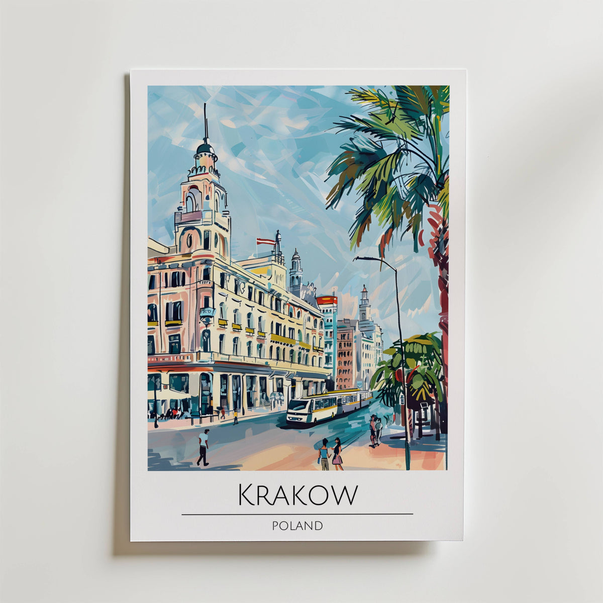 Krakow City Boulevard – stilfullt konsttryck från Bozetto, tryckt på matt finpapper
