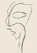 Elegant Line Art Face – affisch med snyggt motiv, köp enkelt hos Bozetto i flera storlekar