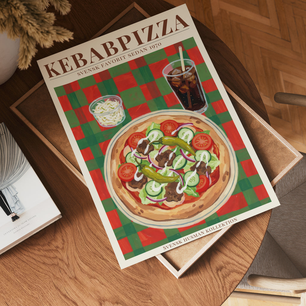 Kebabpizza – Bozetto poster i hög kvalitet, perfekt för varje rum i hemmet i hög tryckkvalitet