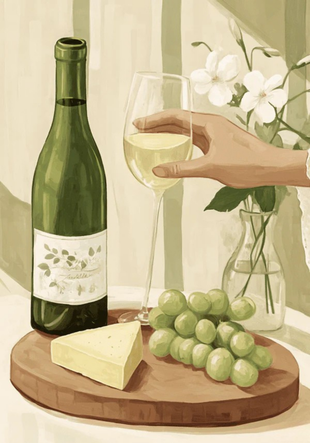 Grapes And Wine – affisch med snyggt motiv, köp enkelt hos Bozetto i flera storlekar