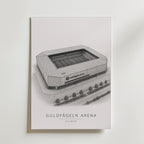 Guldfågeln Arena affisch inramad i neutral ram – se hur konsttrycket ser ut, Bozetto