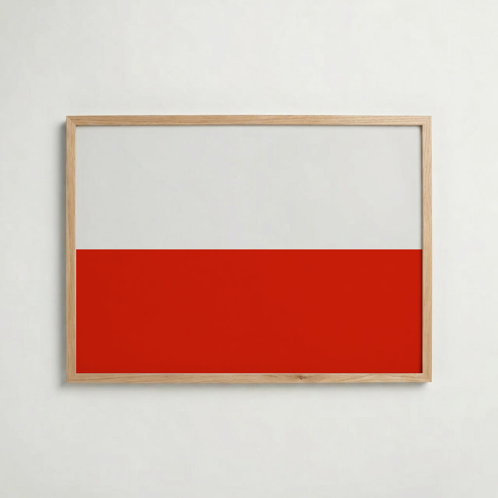 Poland National Flag Poster i ekram – inramad konsttryck för stilren inredning hos Bozetto