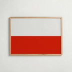 Poland National Flag Poster i ekram – inramad konsttryck för stilren inredning hos Bozetto