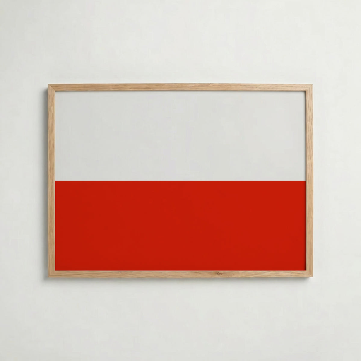 Poland National Flag Poster i ekram – inramad konsttryck för stilren inredning hos Bozetto