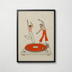 Vinyl Dance affisch i modern svart ram – stark kontrast och stil, Bozetto poster