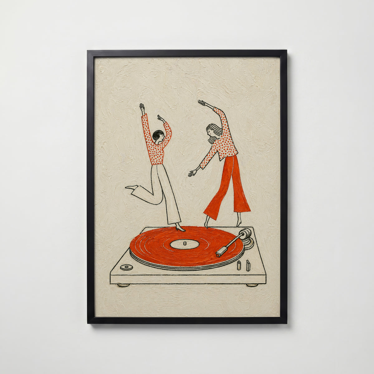 Vinyl Dance affisch i modern svart ram – stark kontrast och stil, Bozetto poster