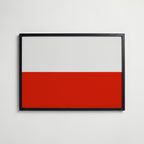 Poland National Flag Poster i svart ram – stilren konsttryck som väggdekor från Bozetto