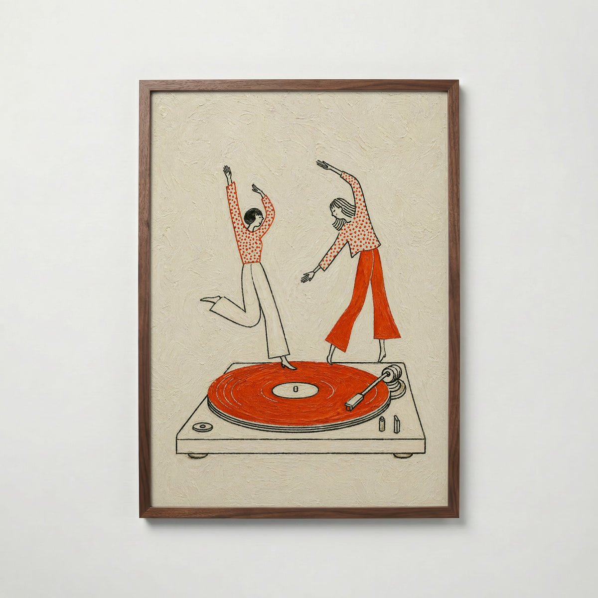 Vinyl Dance affisch i valnötsram – mörkbrun inramning med exklusiv känsla, Bozetto