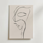 Elegant Line Art Face – stilfullt konsttryck från Bozetto, tryckt på matt finpapper