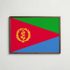 Eritrea National Flag Poster i valnötsram – varm konstaffisch för hemmet från Bozetto