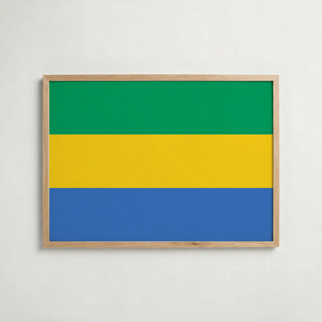 Gabon National Flag Poster i ekram – inramad konsttryck för stilren inredning hos Bozetto