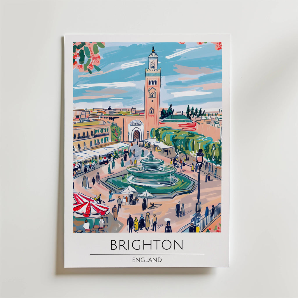 Brighton – stilfullt konsttryck från Bozetto, tryckt på matt finpapper i hög tryckkvalitet