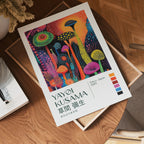 Visualisering av Yayoi Kusama Midnight Garden poster på vägg – köp enkelt hos Bozetto