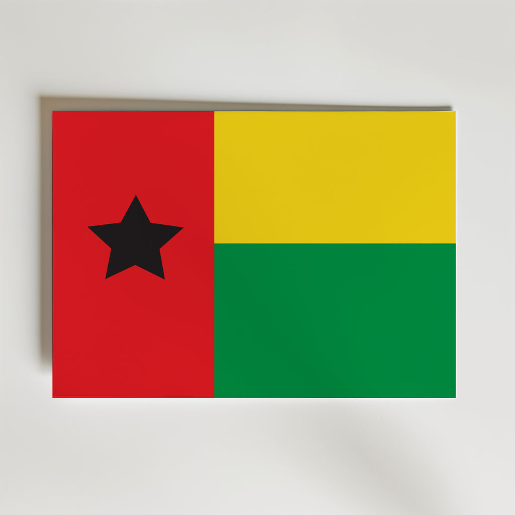 Guinea-Bissau National Flag Poster – modern konst och stilren konsttryck för hemmet hos Bozetto