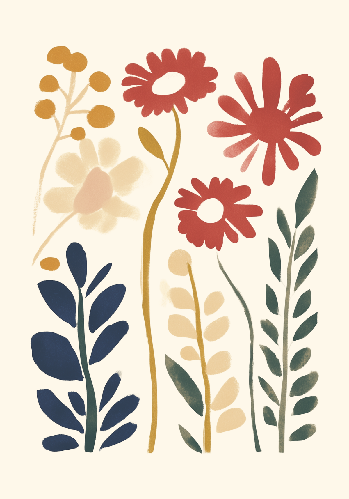 Floral wall botanic Design poster visad rakt fram – Bozetto affisch i hög tryckkvalitet