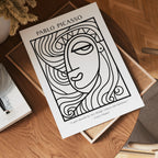 Picasso Minimal Muse poster visad rakt fram – Bozetto affisch i hög tryckkvalitet