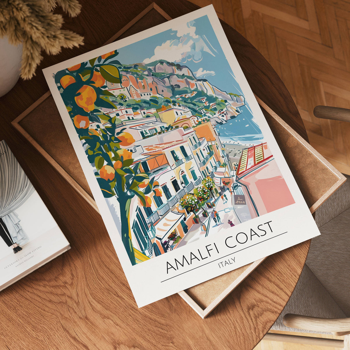 Amalfi Coastal View poster visad rakt fram – Bozetto affisch i hög tryckkvalitet