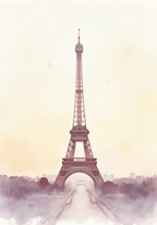 Painted Eiffel Tower – affisch med snyggt motiv, köp enkelt hos Bozetto i flera storlekar