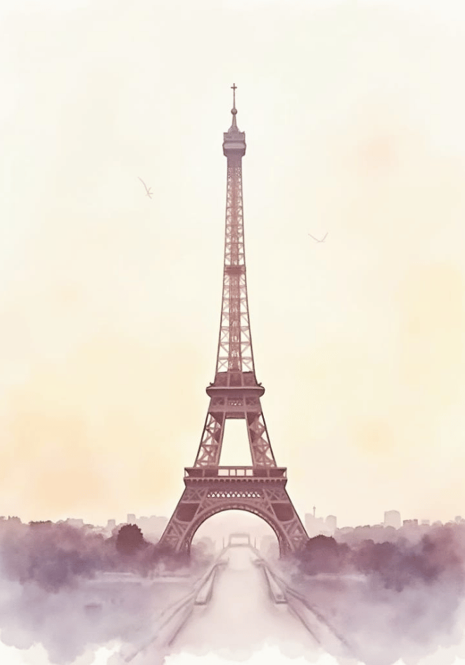 Painted Eiffel Tower – affisch med snyggt motiv, köp enkelt hos Bozetto i flera storlekar