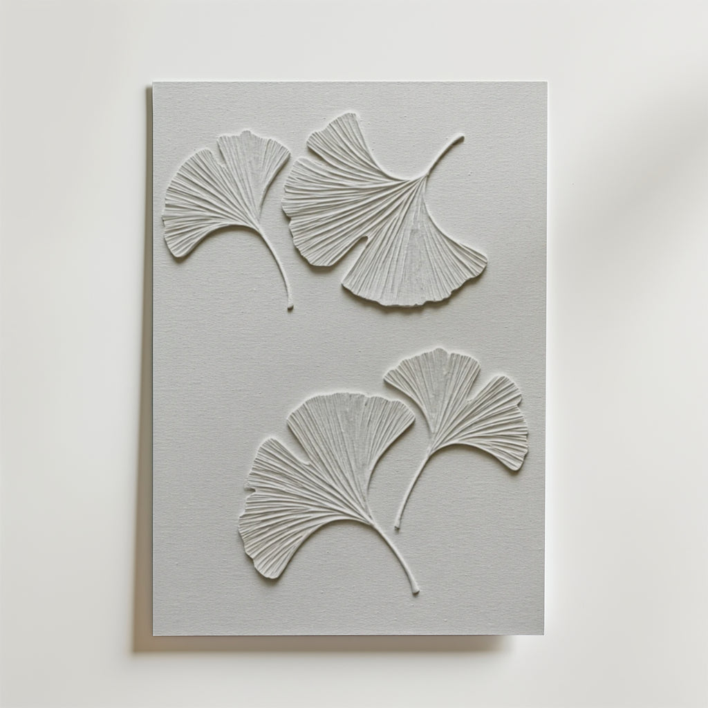 Ginkgo Leaf Textured – stilfullt konsttryck från Bozetto, tryckt på matt finpapper