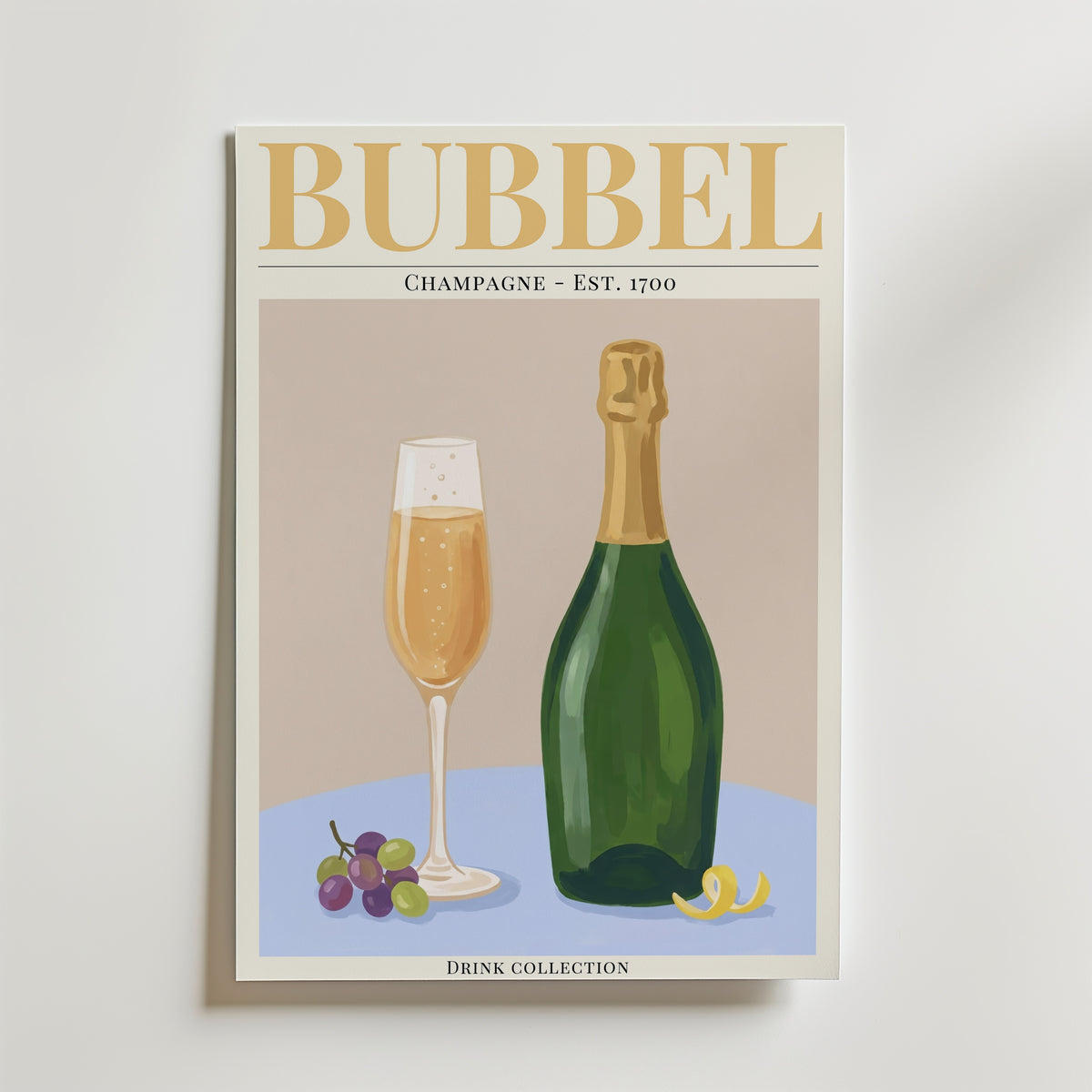 Bubbel affisch inramad i neutral ram – se hur konsttrycket ser ut, Bozetto i hög tryckkvalitet