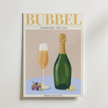 Bubbel affisch inramad i neutral ram – se hur konsttrycket ser ut, Bozetto i hög tryckkvalitet