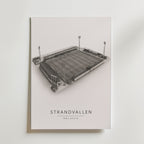 Strandvallen affisch inramad i neutral ram – se hur konsttrycket ser ut, Bozetto