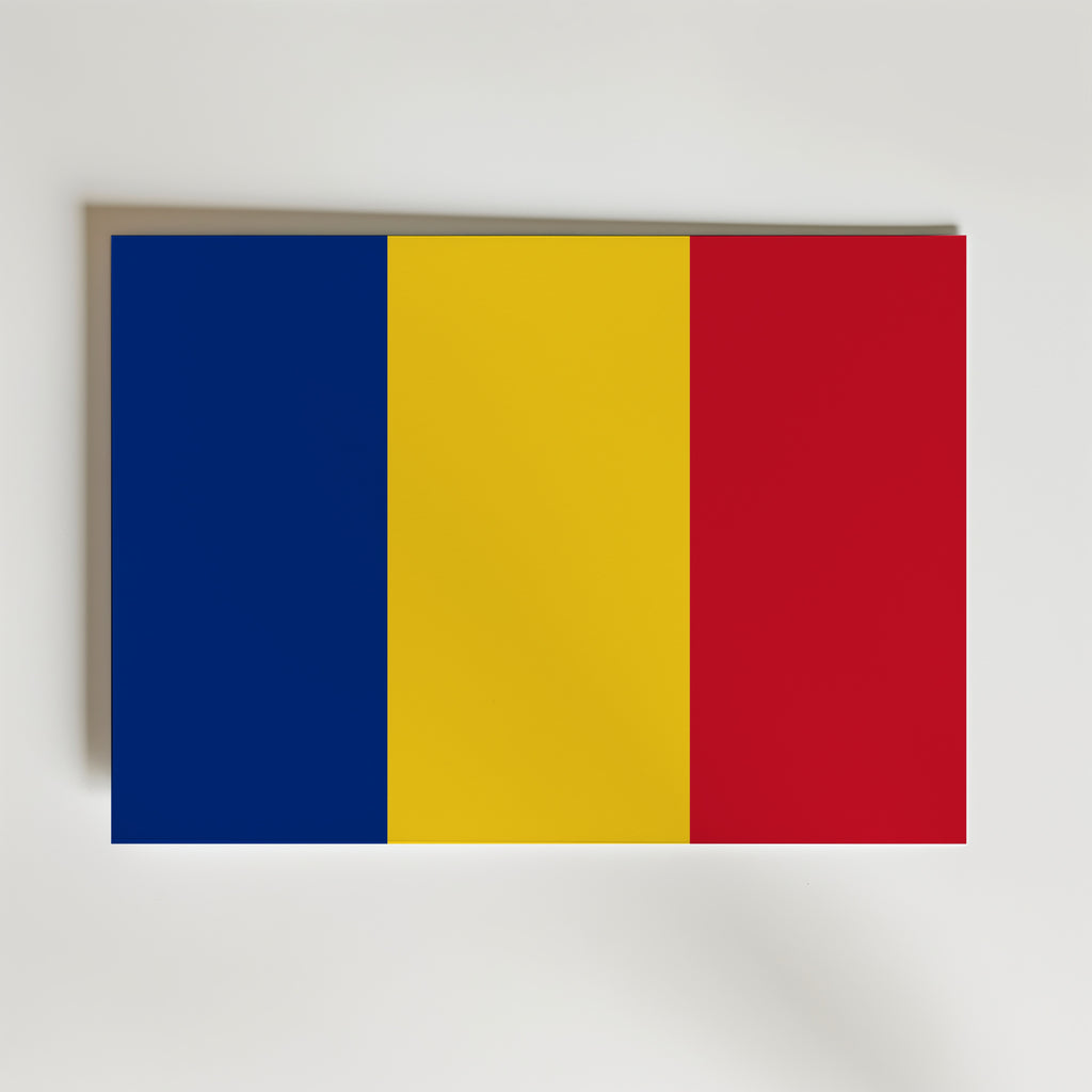 Romania National Flag Poster – modern konst och stilren konsttryck för hemmet hos Bozetto