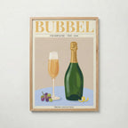 Bubbel poster inramad i ljus ekram med naturligt träutseende – från Bozetto i hög tryckkvalitet
