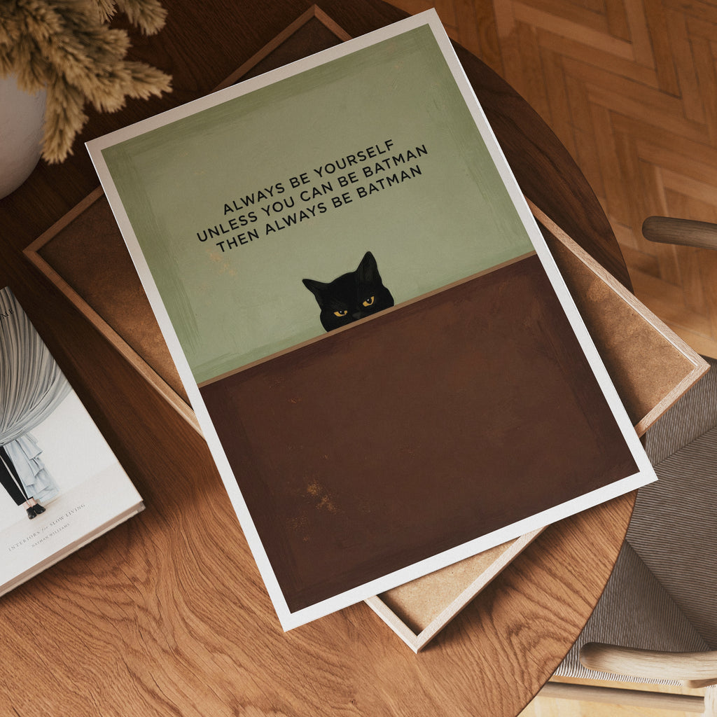 Funny Cat Quote poster visad rakt fram – Bozetto affisch i hög tryckkvalitet i hög tryckkvalitet