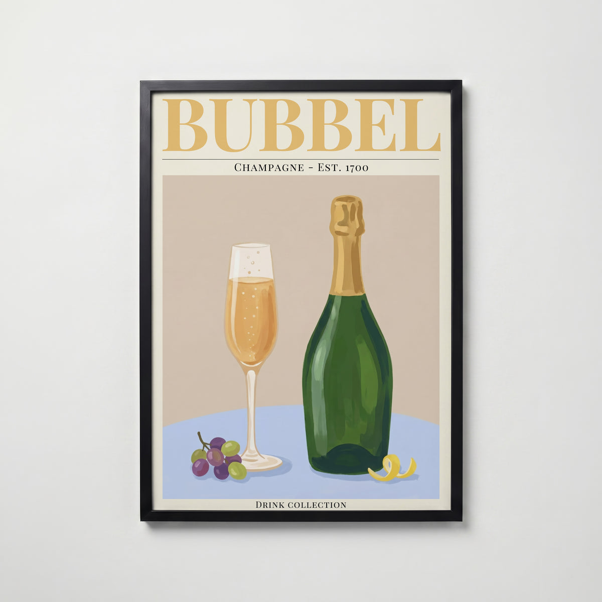 Bubbel affisch i modern svart ram – stark kontrast och stil, Bozetto poster i hög tryckkvalitet