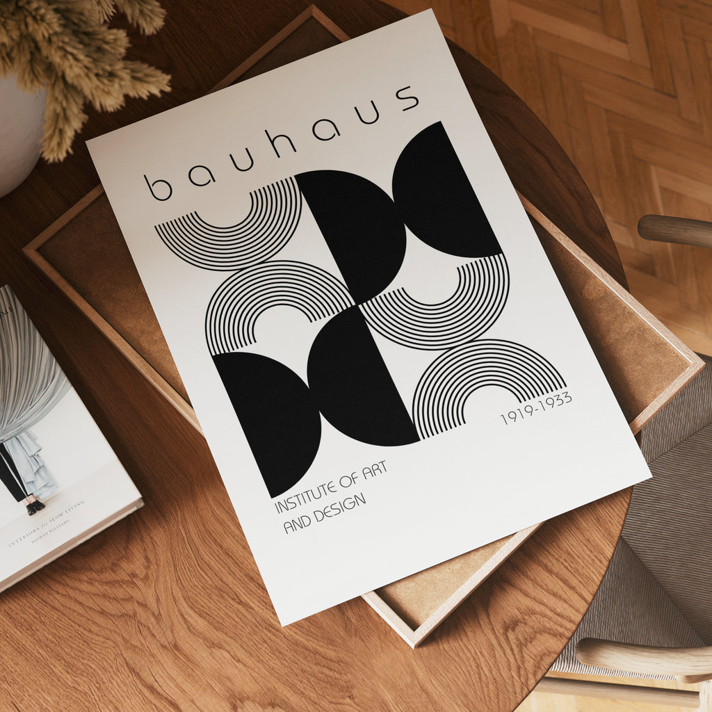 Bauhaus Monochrome Pattern – affisch med stilfullt motiv från Bozetto i hög kvalitet