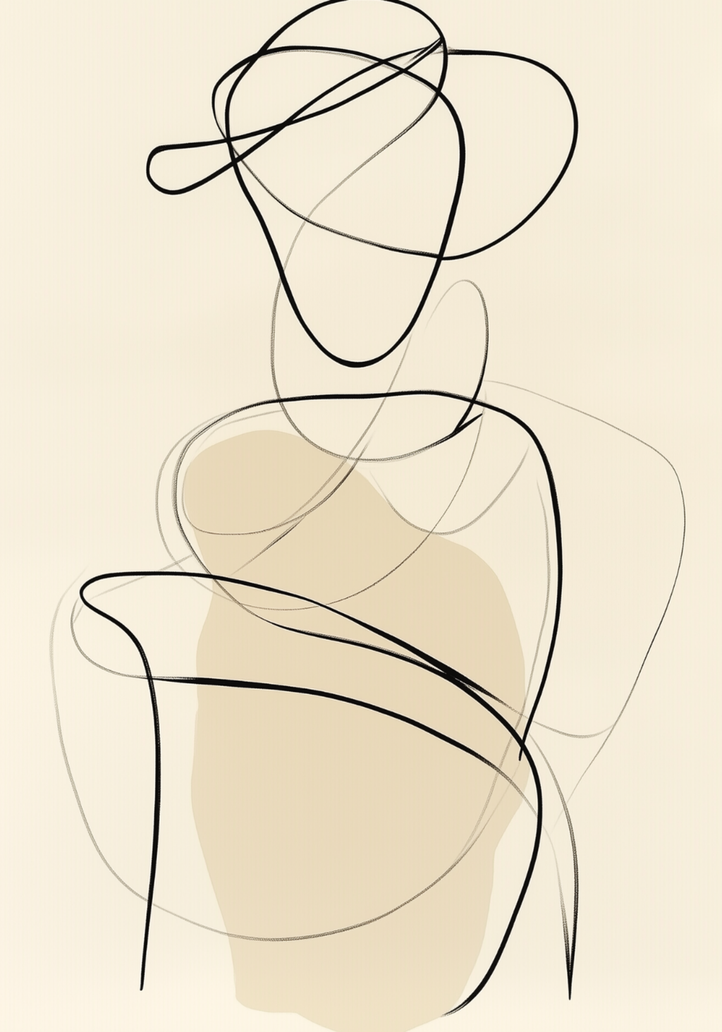 Abstract Silhouette Figure poster visad rakt fram – Bozetto affisch i hög tryckkvalitet