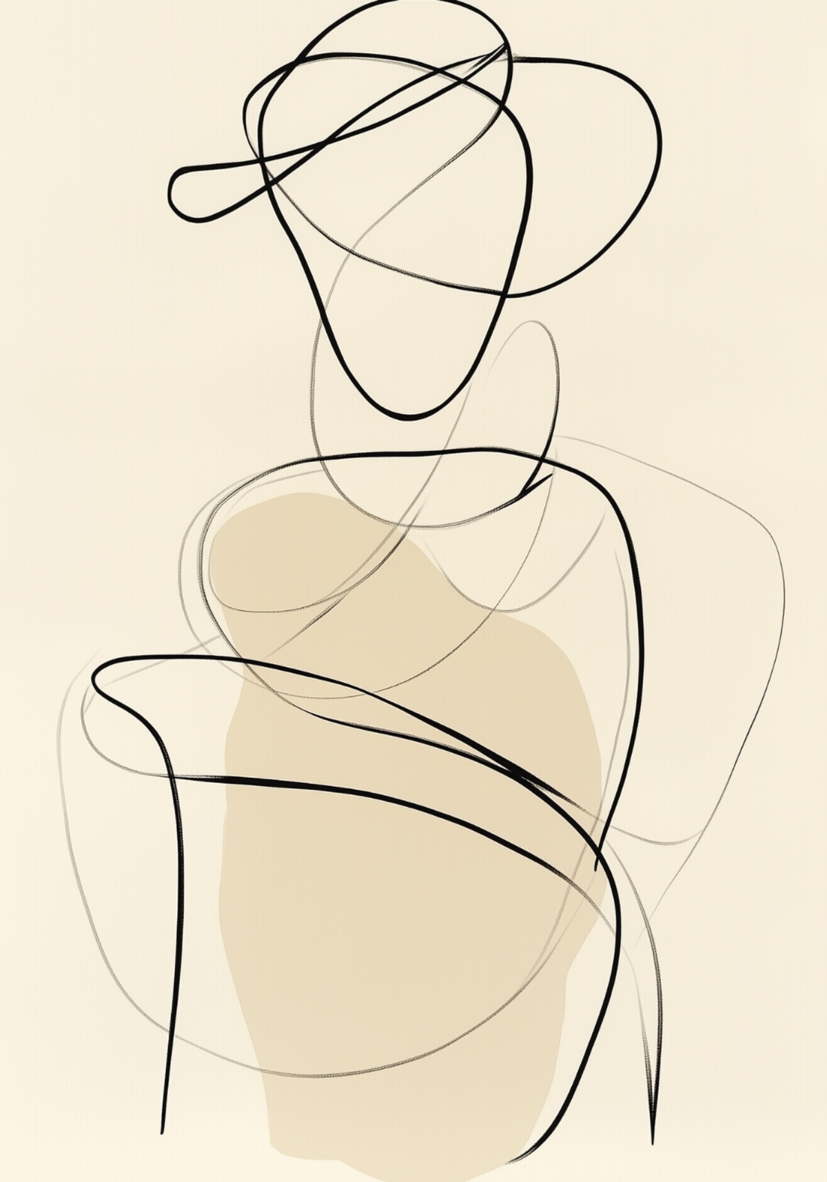 Abstract Silhouette Figure poster visad rakt fram – Bozetto affisch i hög tryckkvalitet