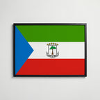 Equatorial Guinea National Flag Poster i svart ram – stilren konsttryck som väggdekor från Bozetto