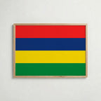 Mauritius National Flag Poster i ekram – inramad konsttryck för stilren inredning hos Bozetto
