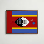 Eswatini National Flag Poster i valnötsram – varm konstaffisch för hemmet från Bozetto