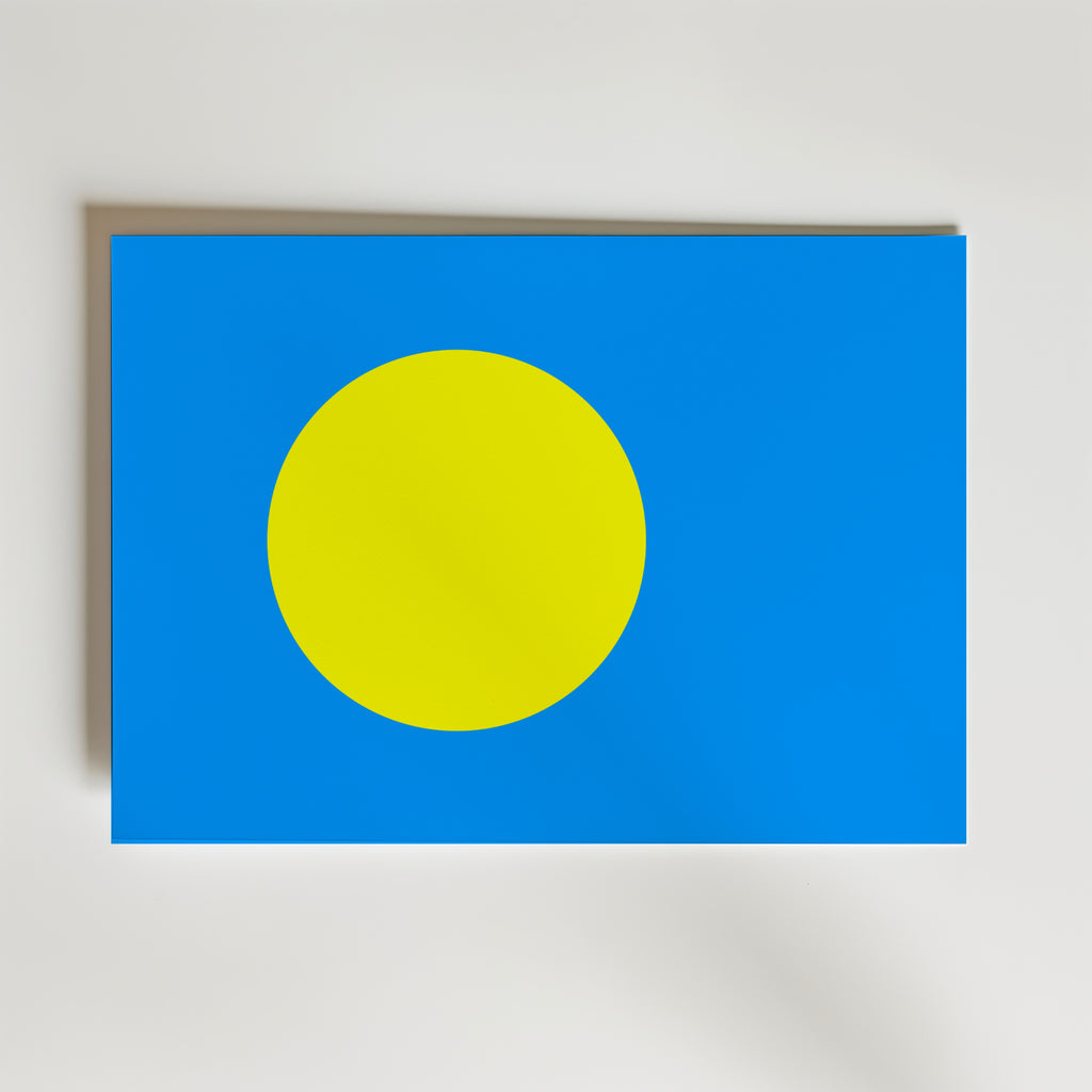 Palau National Flag Poster – modern konst och stilren konsttryck för hemmet hos Bozetto
