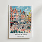 Amsterdam Tulip Canal – stilfullt konsttryck från Bozetto, tryckt på matt finpapper