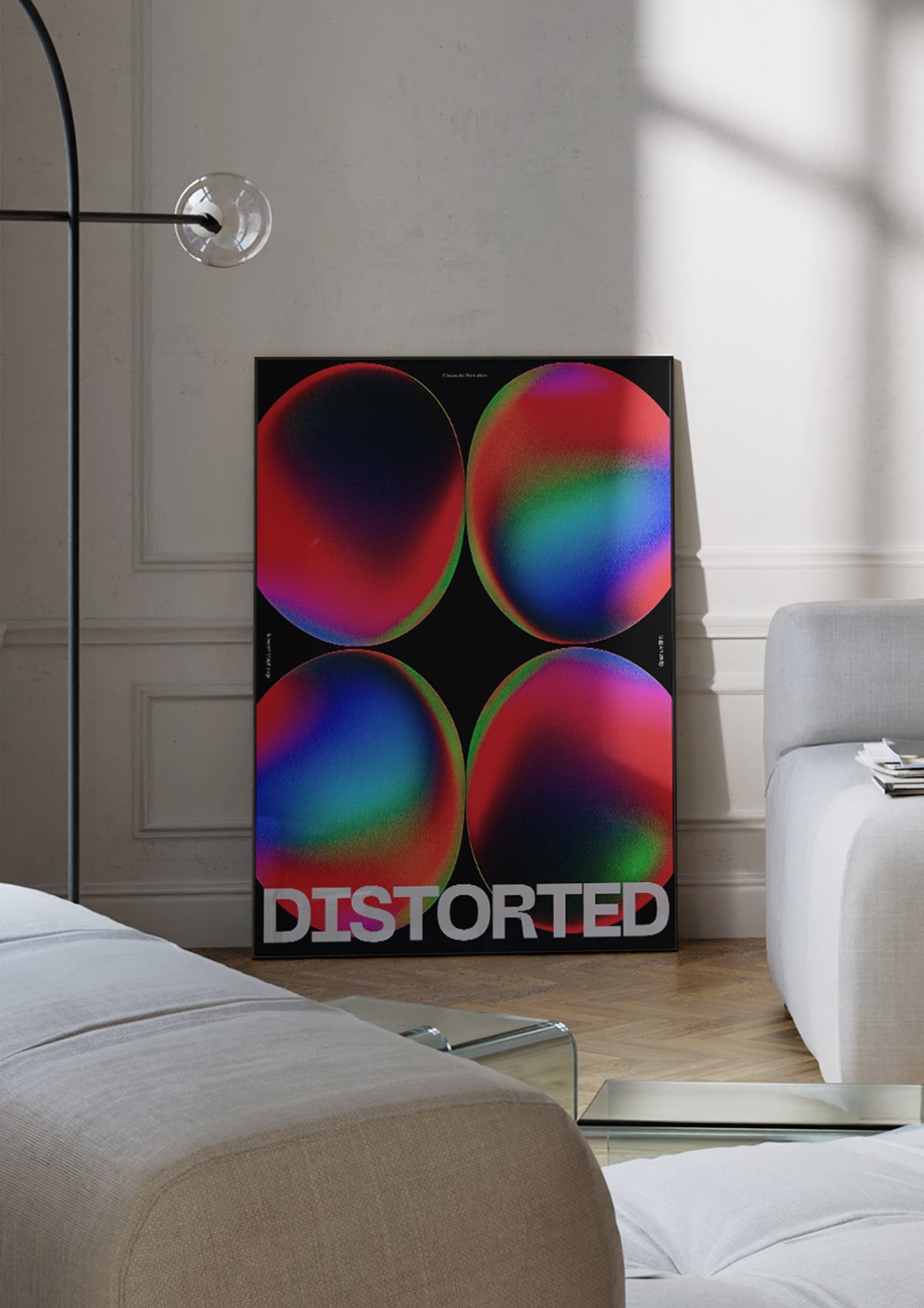 Chromatic Distortion Grid – affisch med stilfullt motiv från Bozetto i hög kvalitet