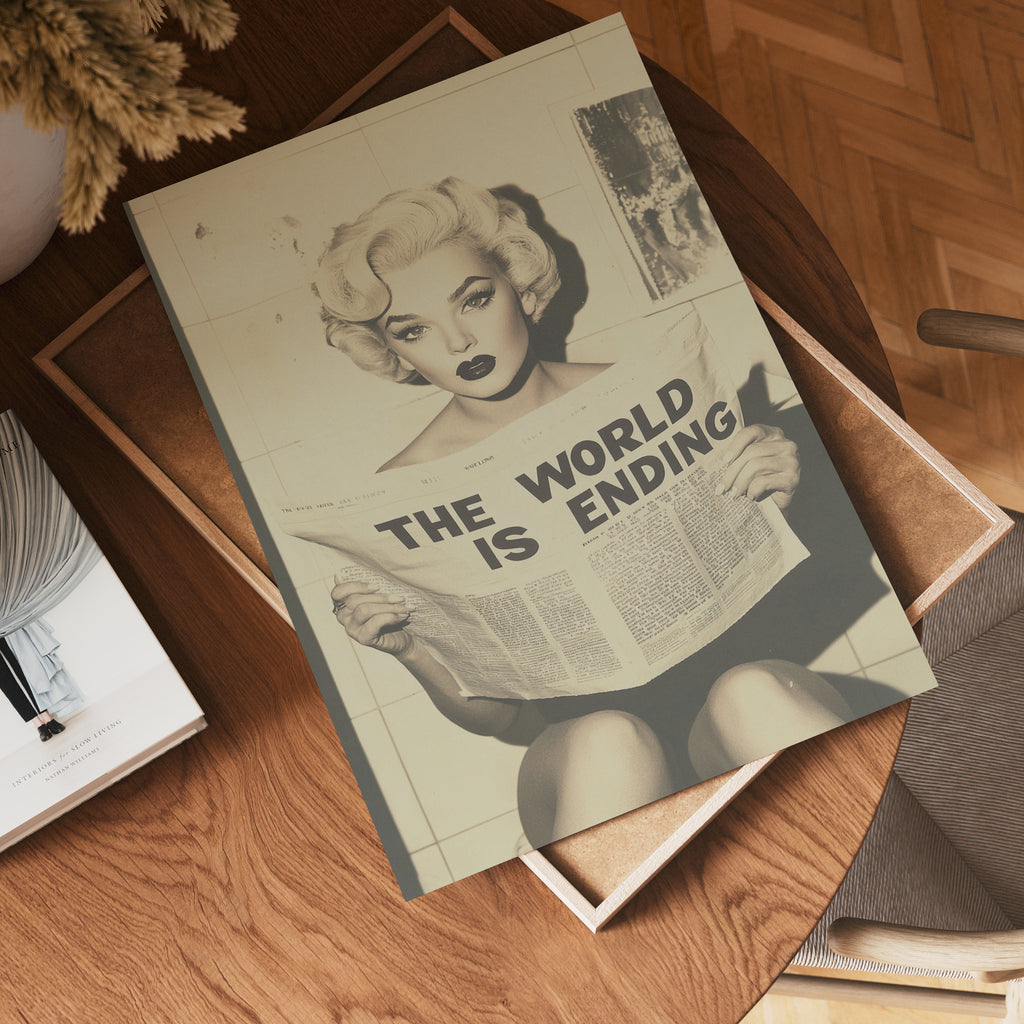 The World is Ending Retro poster visad rakt fram – Bozetto affisch i hög tryckkvalitet