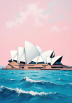 Sydney Opera House – affisch med snyggt motiv, köp enkelt hos Bozetto i flera storlekar