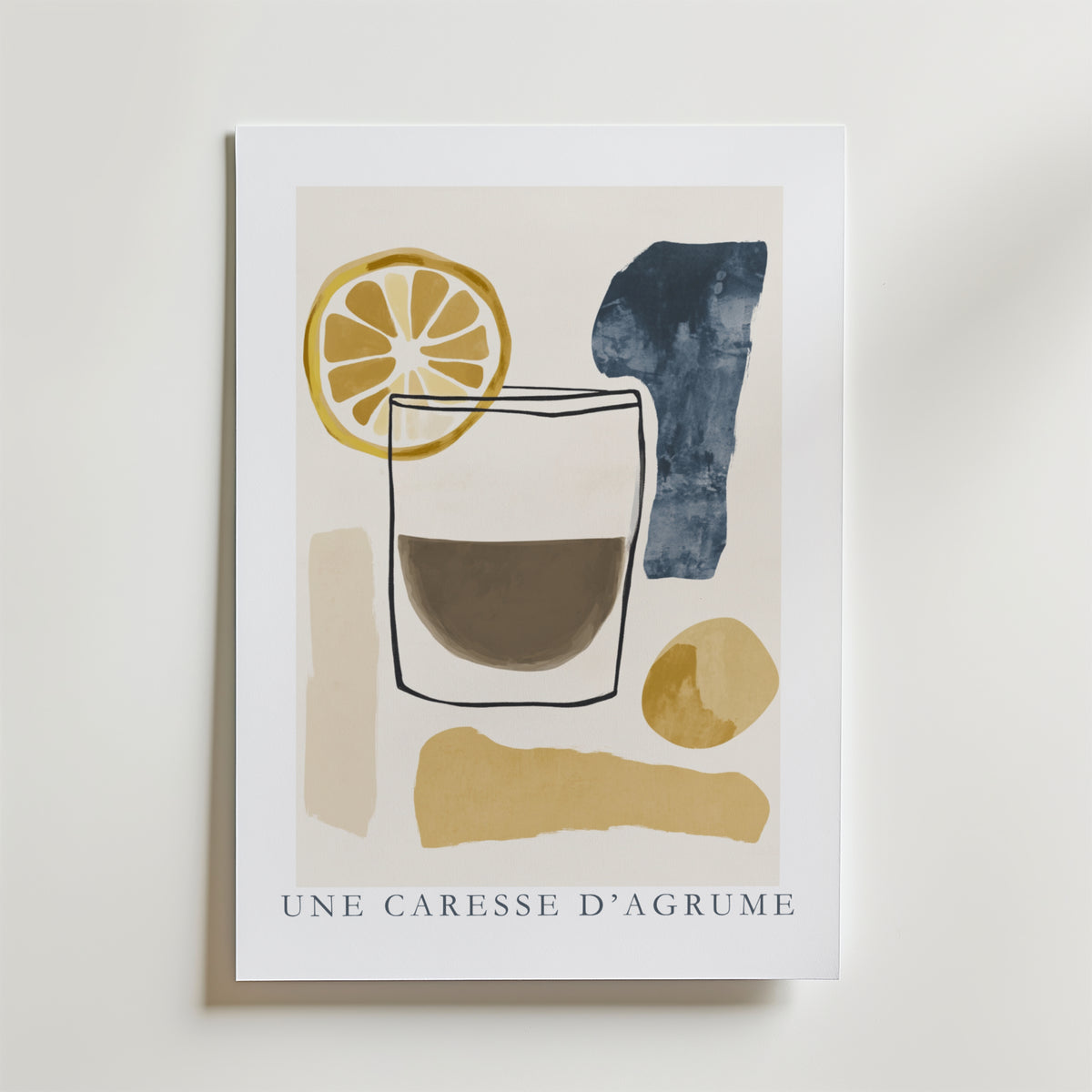 UNE CARESSE D'AGRUME Drink – stilfullt konsttryck från Bozetto, tryckt på matt finpapper