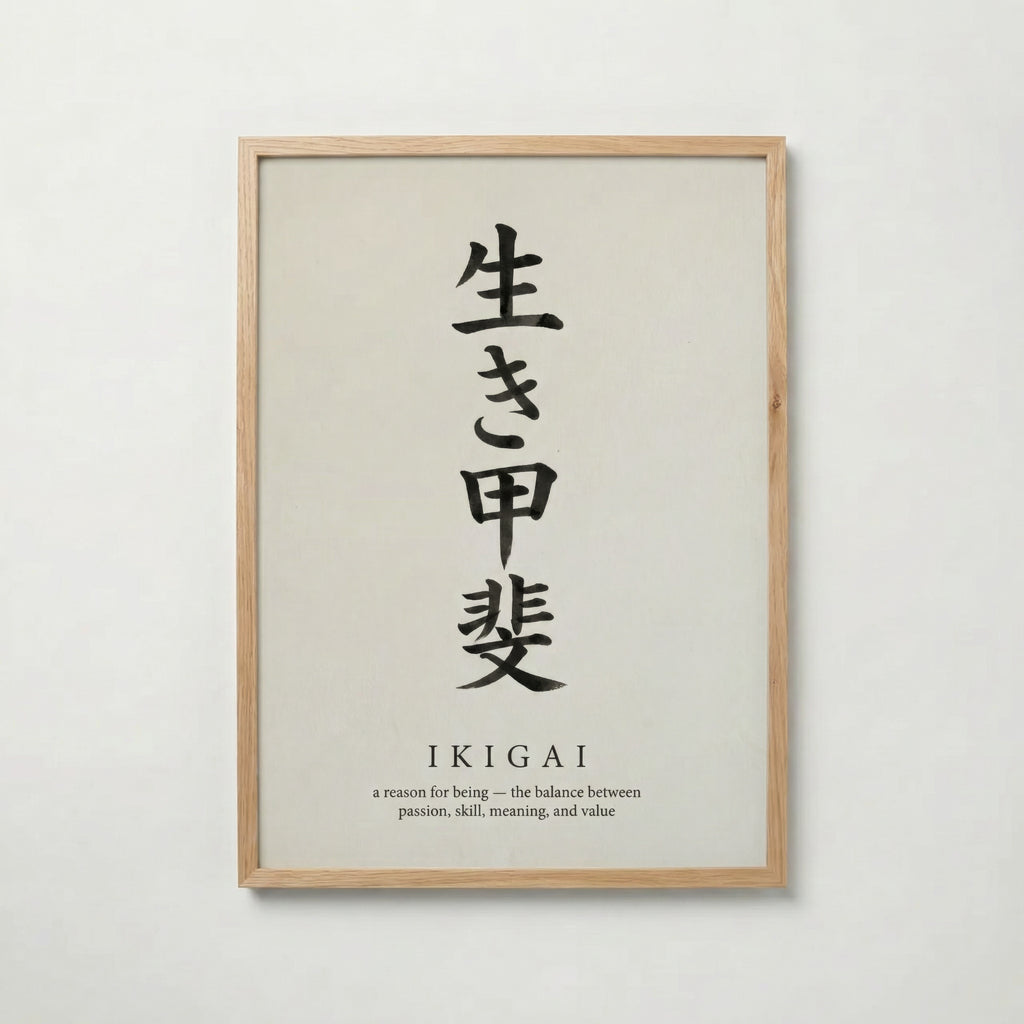Ikigai Minimal – affisch med snyggt motiv, köp enkelt hos Bozetto i flera storlekar